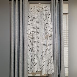 Black and white polka dot bathing suit cover-up